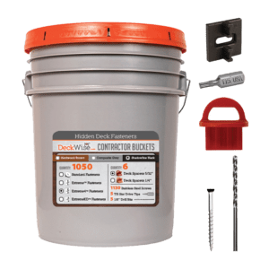 deckwise contractor bucket containing ipe clips and fasteners