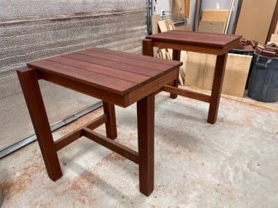 two hardwood tables