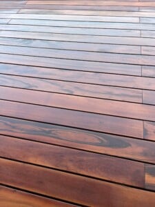 Stained tigerwood decking