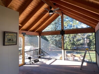 A sunny covered batu deck.