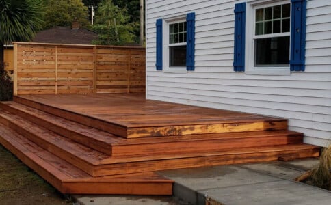 Tigerwood Fence with deck