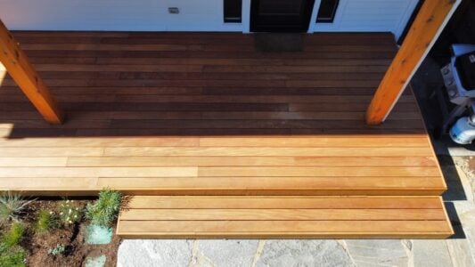 DCIM100MEDIADJI_0766.JPG Ipe decking boards featuring smooth grain and rich color, showcasing premium tropical hardwood for durable outdoor flooring.