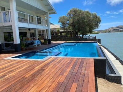 Ipe pool deck in Hawaii Ipe hardwood pool deck in Hawaii